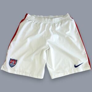 U.S.A. Mens Soccer L Nike Shorts Dri Fit Brief Liner Home White USMNT
